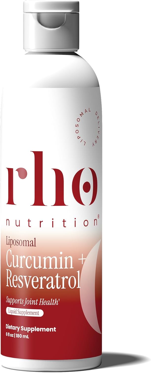 Rho Nutrition Liposomal Curcumin + Resveratrol (1 Pack) – Ultra High Absorption Liquid Curcumin Supplement – Promotes Joint Comfort, Mobility, Cellular Health and Overall Well-Being