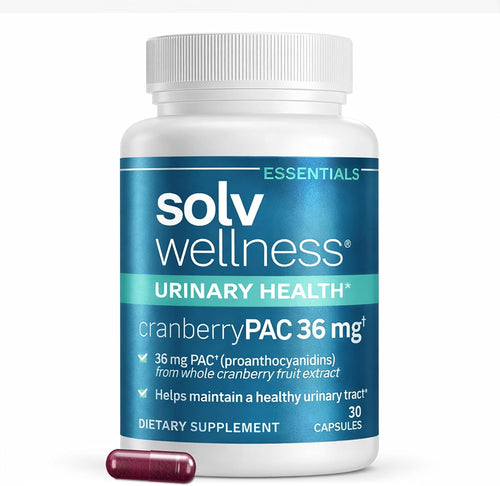 Solv Wellness Urinary Health 36 mg Cranberry PAC – Whole Cranberry Fruit Extract, Daily Urinary Tract Health Support, 30 Capsules