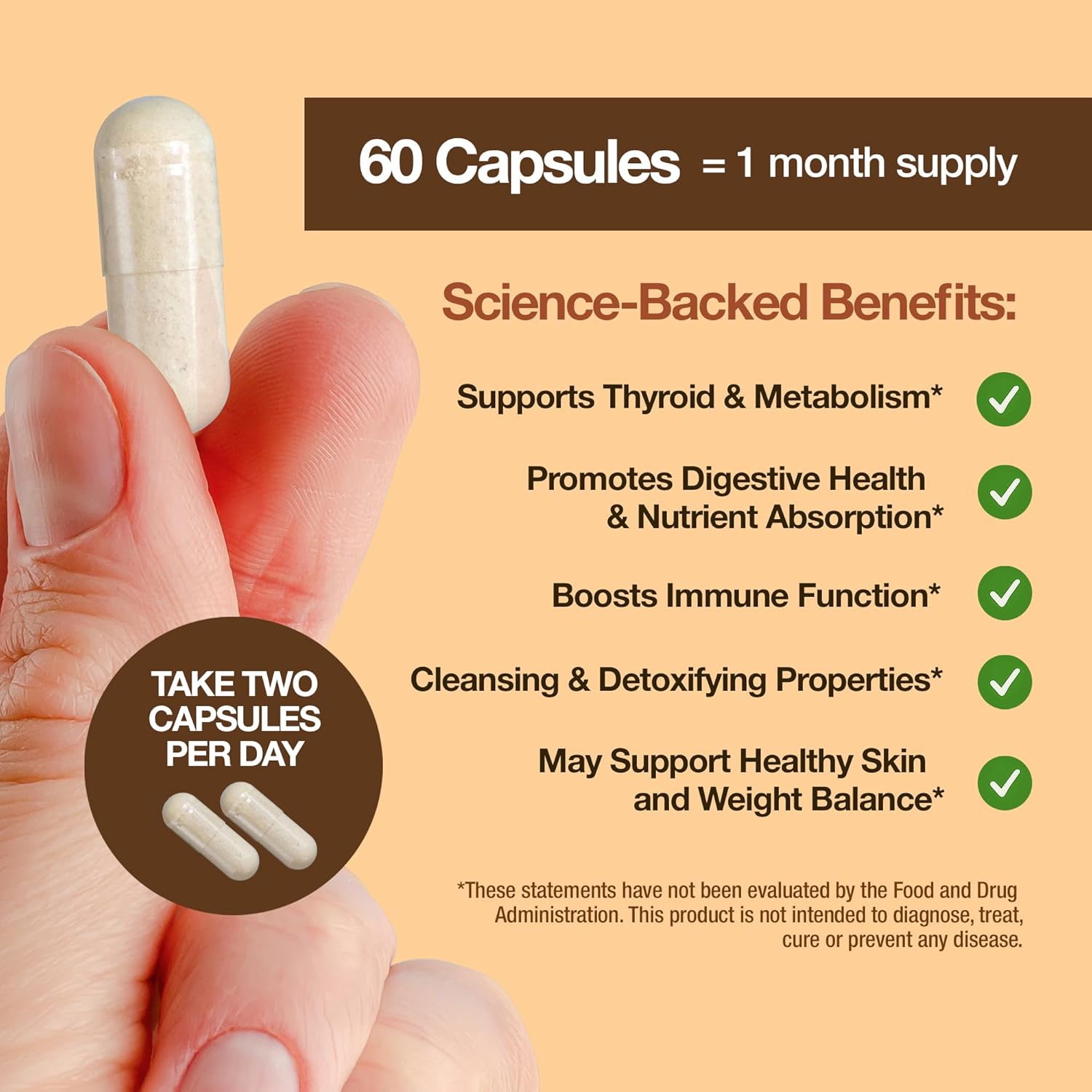 Feelgood Company Sea Moss Bladderwrack with Burdock Root Supplement, High Absorption, 60 Vegan Capsules, Plant-Based Superfood for Thyroid Support